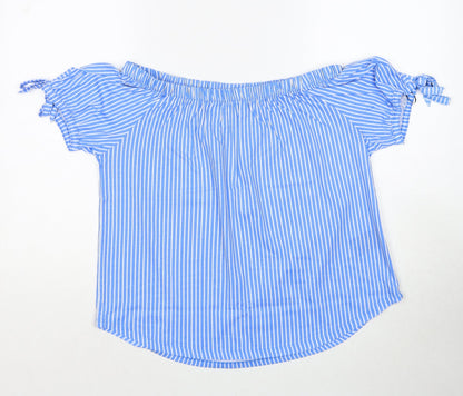Womens UK Size XS H&M Blue Basic Blouse