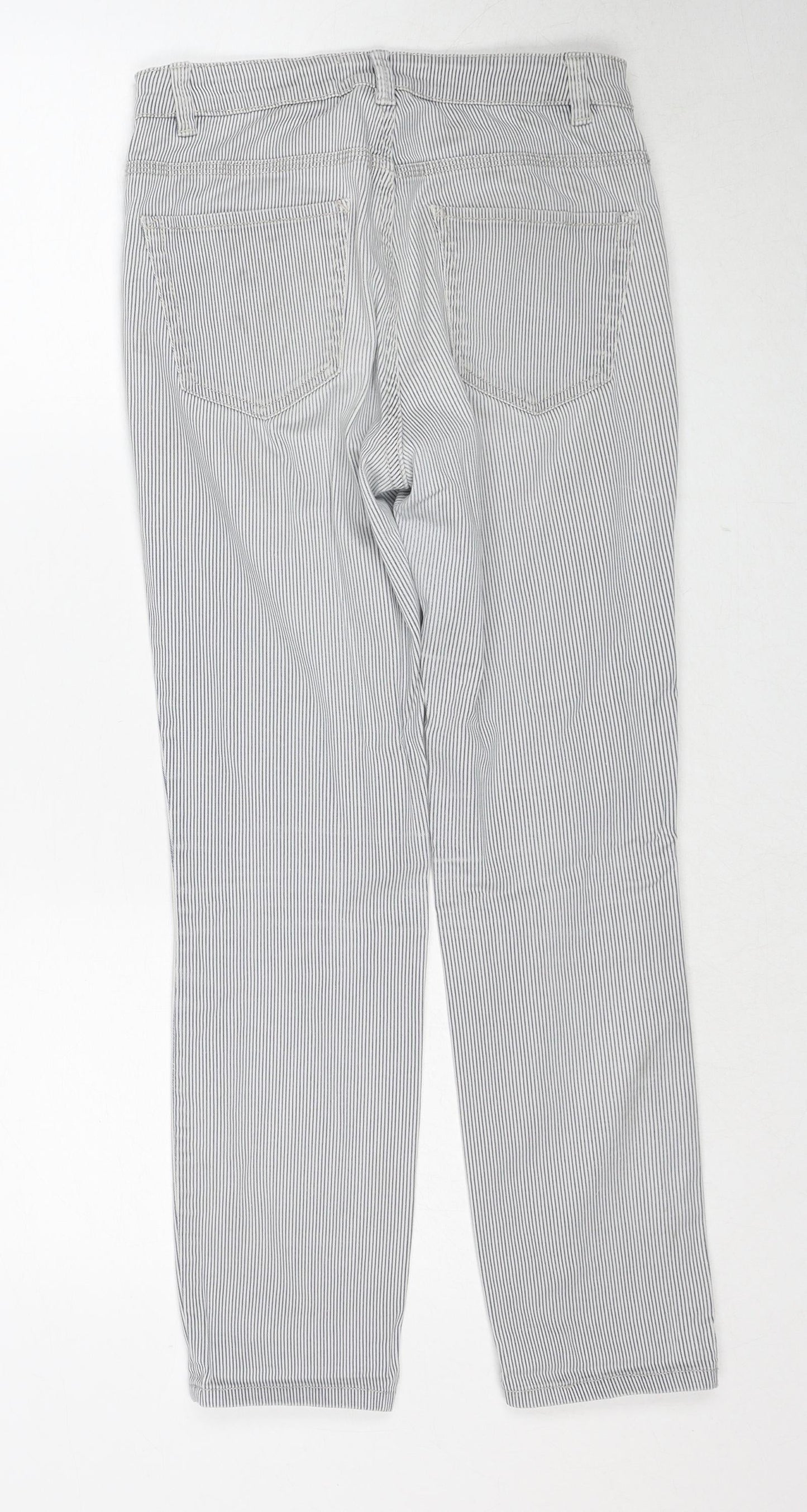 Label Of Grade Womens Blue Striped Cotton Straight Jeans Size 26 in Regular Button