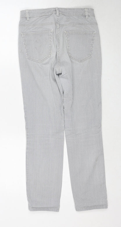 Label Of Grade Womens Blue Striped Cotton Straight Jeans Size 26 in Regular Button