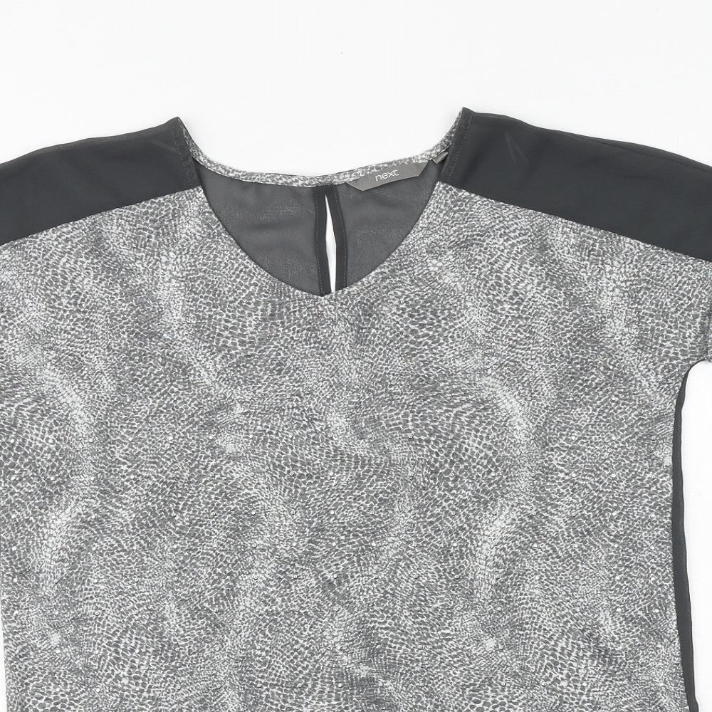 Womens UK Size 6 NEXT Grey Basic Blouse