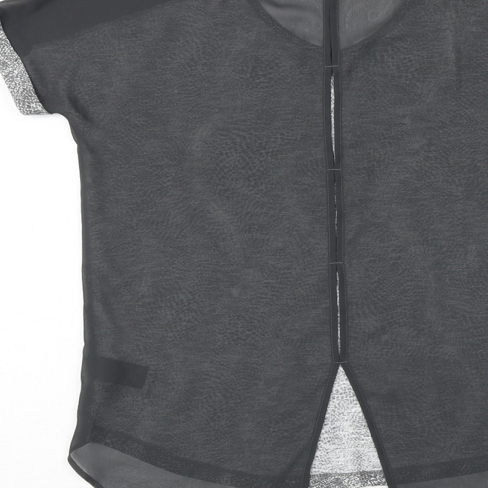 Womens UK Size 6 NEXT Grey Basic Blouse