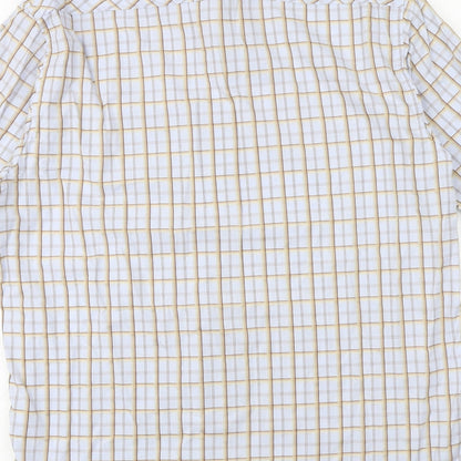 ARMANDO Mens Blue Check 100% Cotton Button-Up Size XL Collared Button