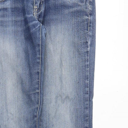 kess miss Womens Blue Cotton Skinny Jeans Size S Regular Zip