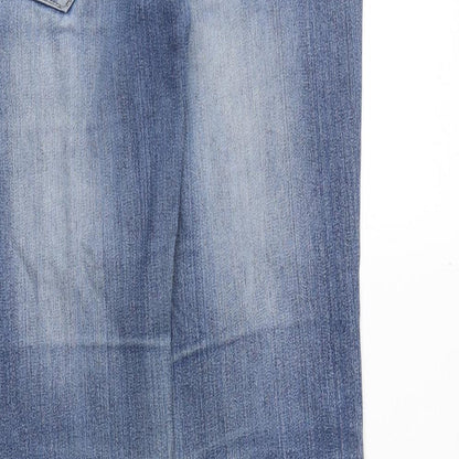 kess miss Womens Blue Cotton Skinny Jeans Size S Regular Zip