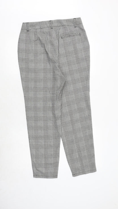 Mens UK Size M Bluesteel Regular Fit Carrot Grey Trousers