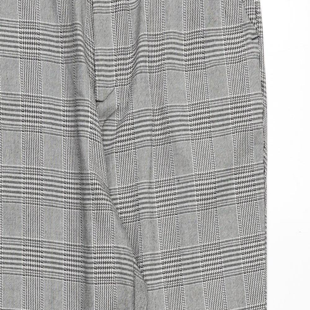 Mens UK Size M Bluesteel Regular Fit Carrot Grey Trousers