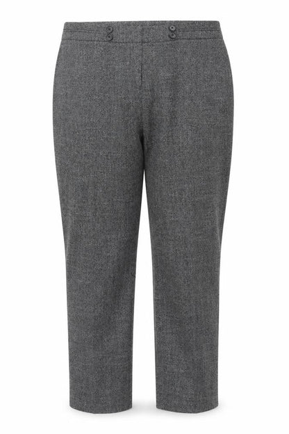 M&Co Womens Grey Geometric Polyester Chino Trousers Size 14 Regular Zip