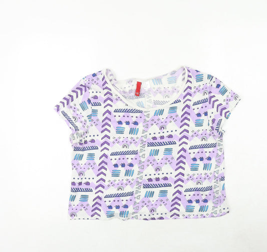 Womens UK Size 10 H&M Purple Basic T-Shirt