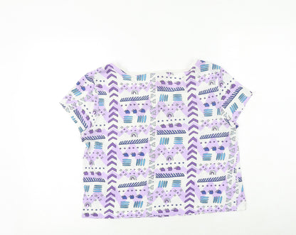 Womens UK Size 10 H&M Purple Basic T-Shirt
