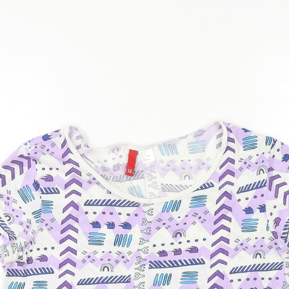 Womens UK Size 10 H&M Purple Basic T-Shirt