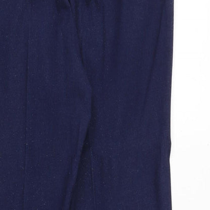 Marks and Spencer Mens Blue Viscose Dress Pants Trousers Size 34 in Slim Zip