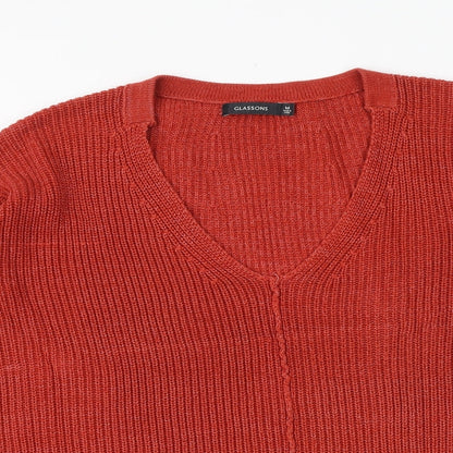 Womens UK Size M Glassons Orange Pullover Jumper
