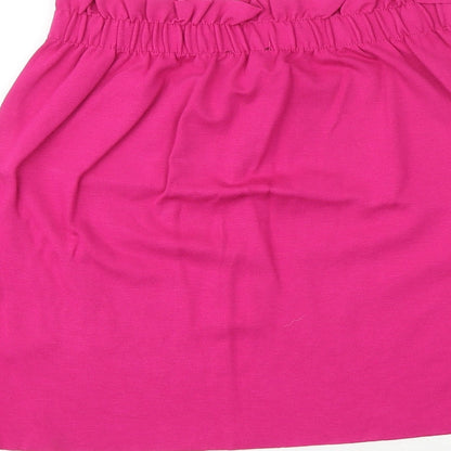 Bershka Womens Pink Polyester Mini Skirt Size S