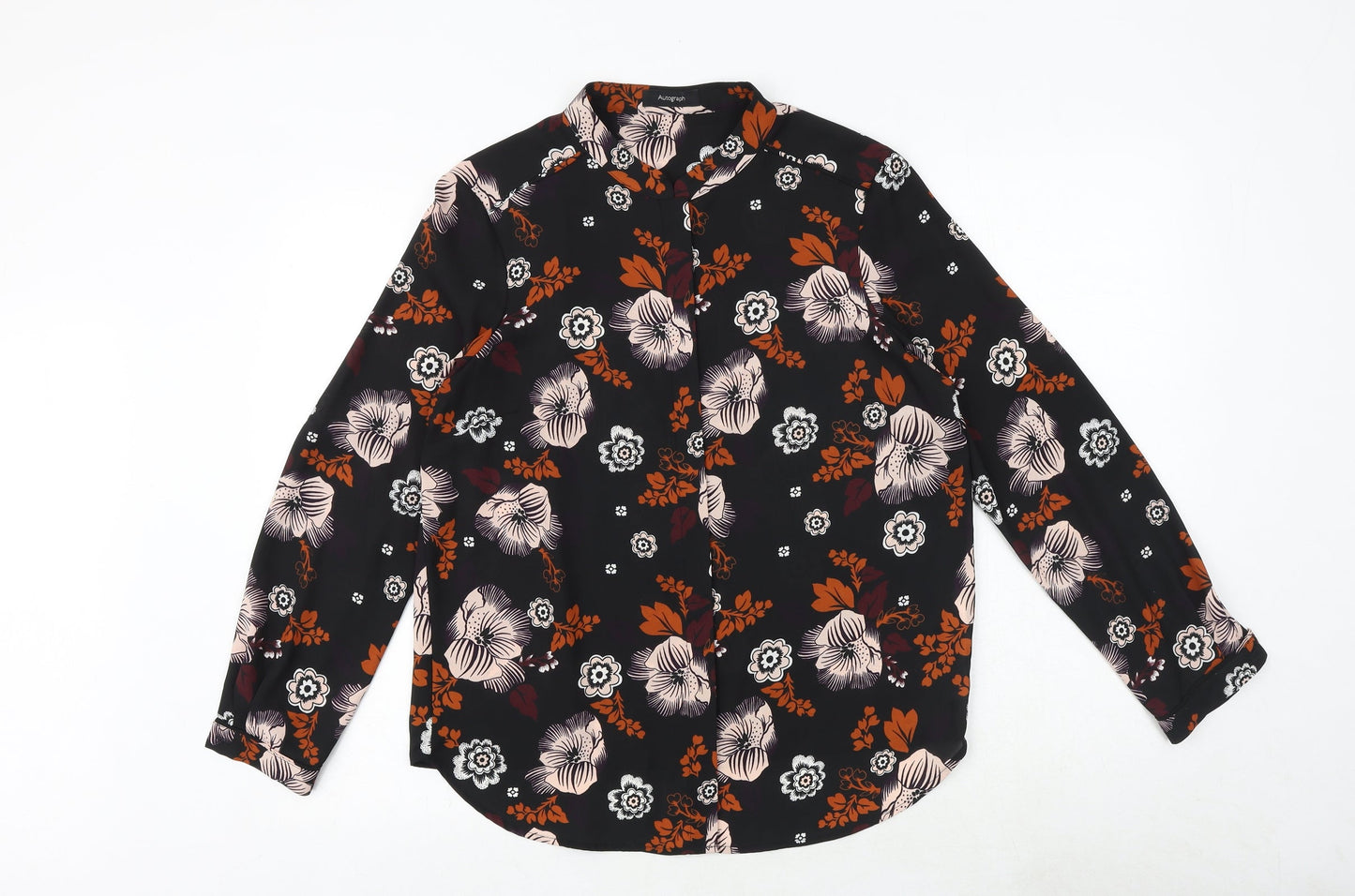 Womens UK Size 12 Marks and Spencer Black Basic Button-Up