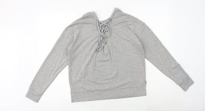 kyoden Womens Grey Viscose Pullover Sweatshirt Size S Pullover - Lace Up Back