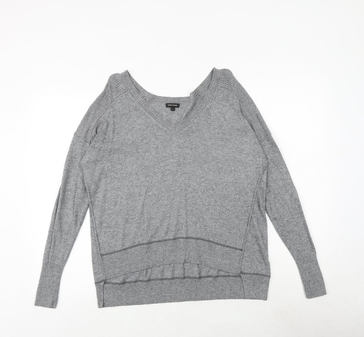 Womens UK Size 8 River Island Grey Pullover Jumper