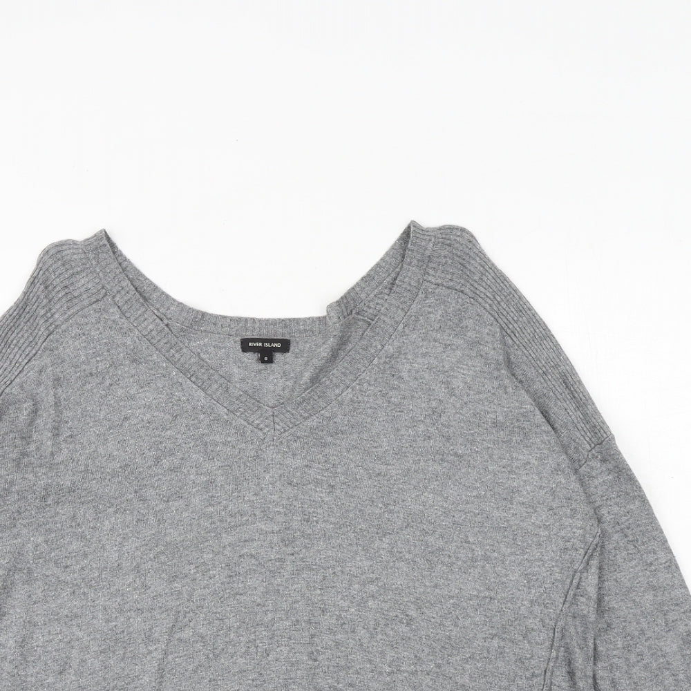 Womens UK Size 8 River Island Grey Pullover Jumper