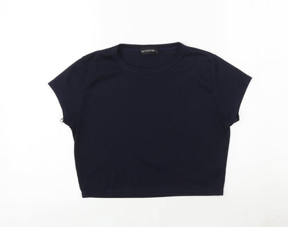 Womens UK Size 14 PRETTYLITTLETHING Blue Cropped T-Shirt