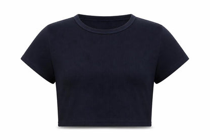 Womens UK Size 14 PRETTYLITTLETHING Blue Cropped T-Shirt