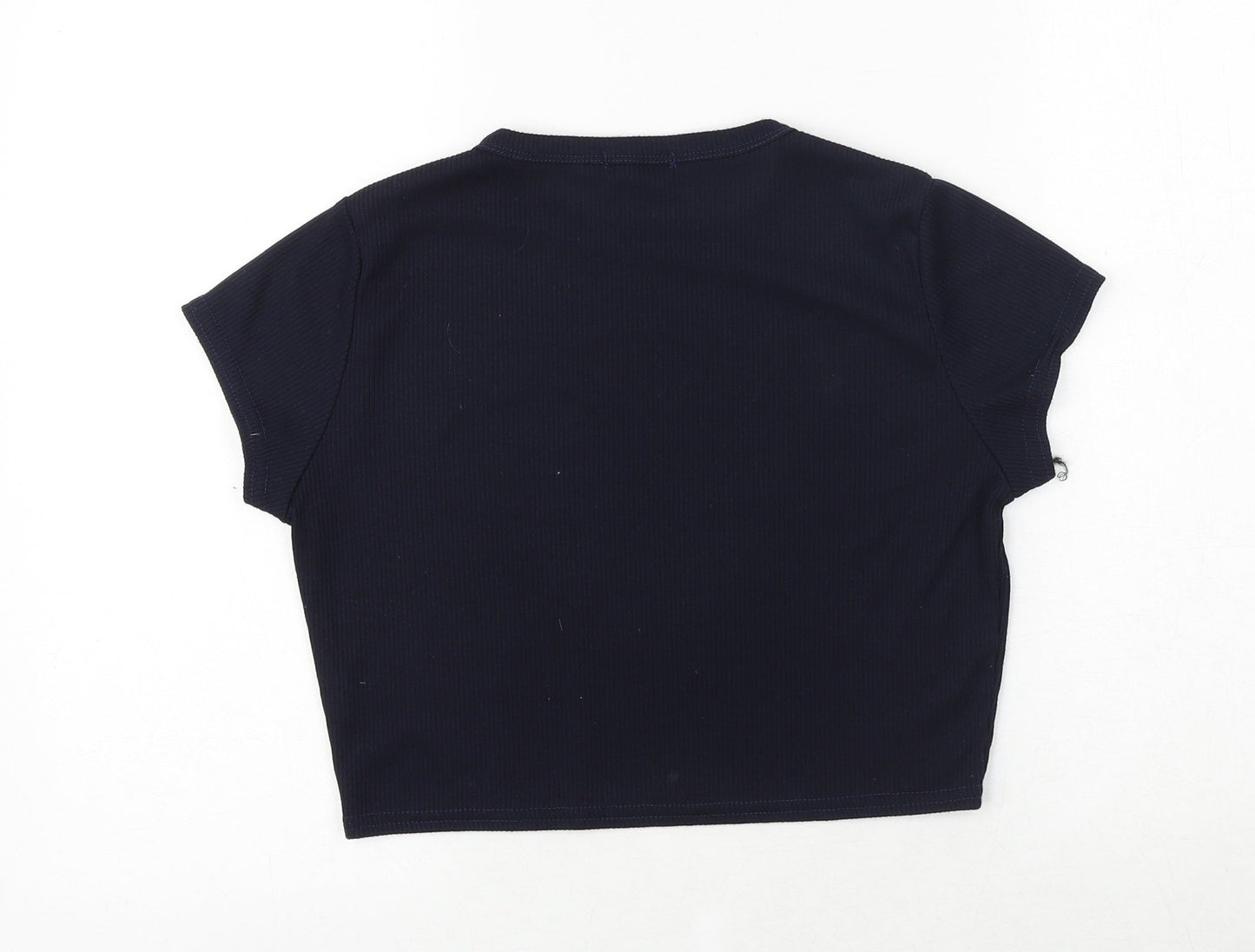 Womens UK Size 14 PRETTYLITTLETHING Blue Cropped T-Shirt