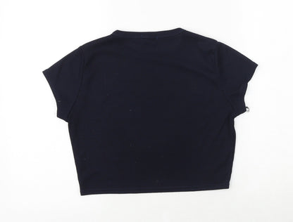 Womens UK Size 14 PRETTYLITTLETHING Blue Cropped T-Shirt