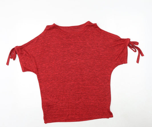 Womens UK Size S New Look Red Basic Blouse
