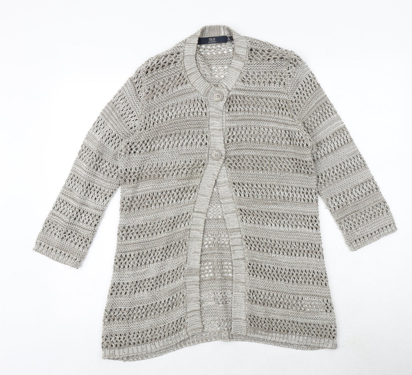 Womens UK Size M EWM Beige Cardigan Jumper