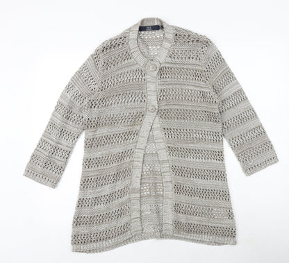 Womens UK Size M EWM Beige Cardigan Jumper