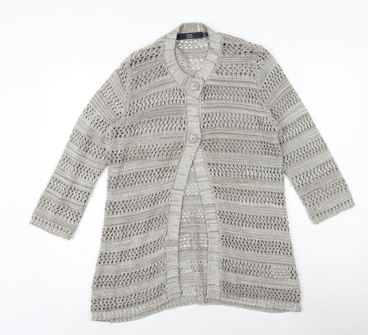Womens UK Size M EWM Beige Cardigan Jumper