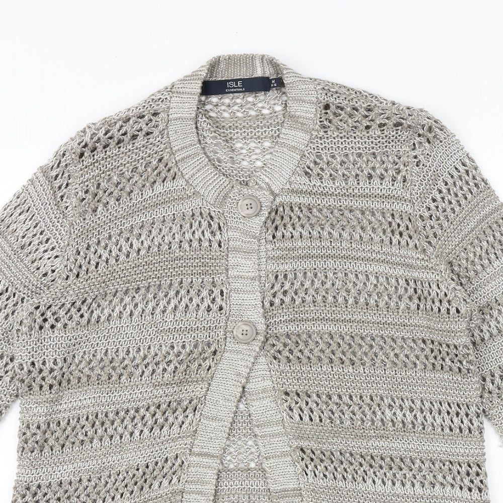 Womens UK Size M EWM Beige Cardigan Jumper