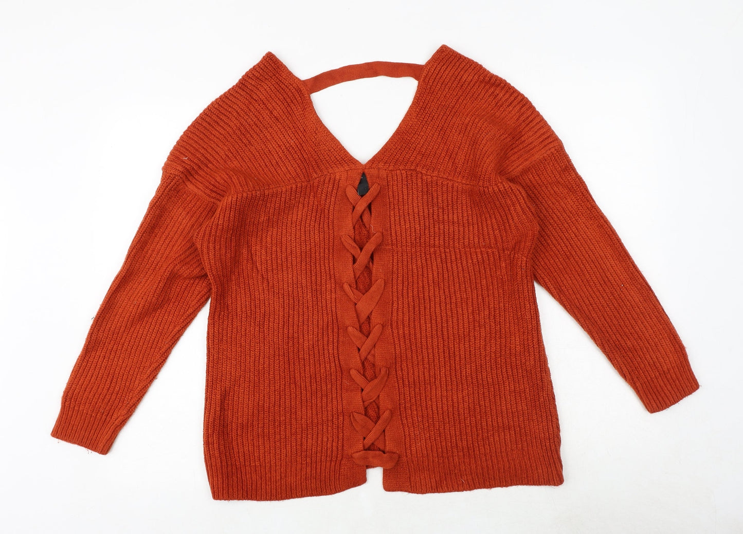 Womens UK Size S New Look Orange Pullover Jumper