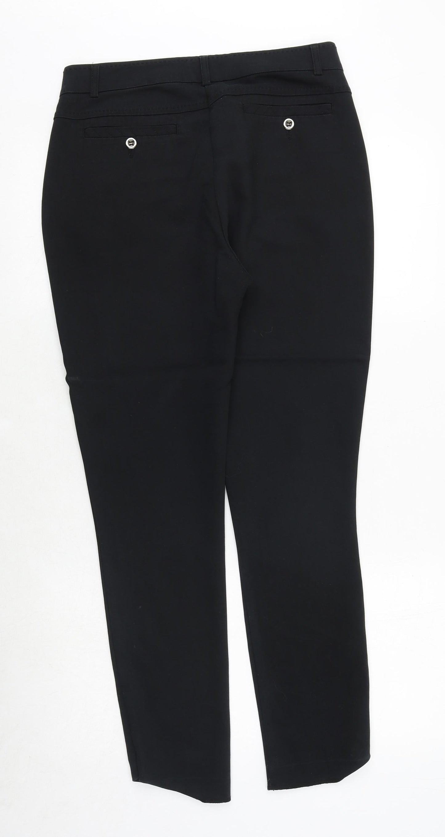 CC Womens Black Polyester Trousers Size 10 Regular Zip