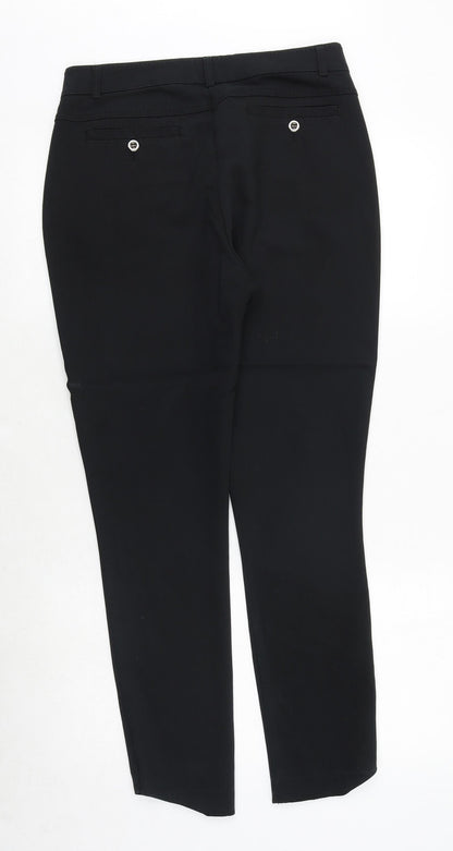 CC Womens Black Polyester Trousers Size 10 Regular Zip