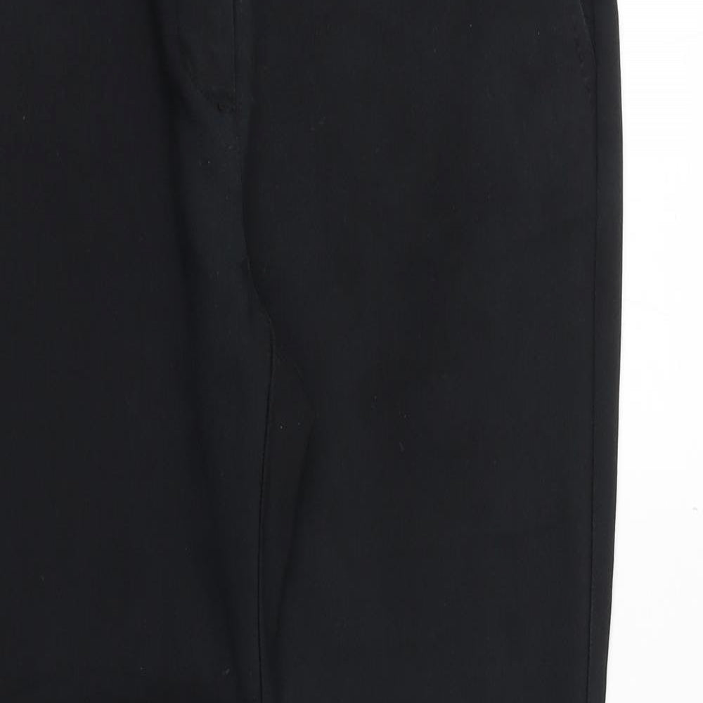 CC Womens Black Polyester Trousers Size 10 Regular Zip