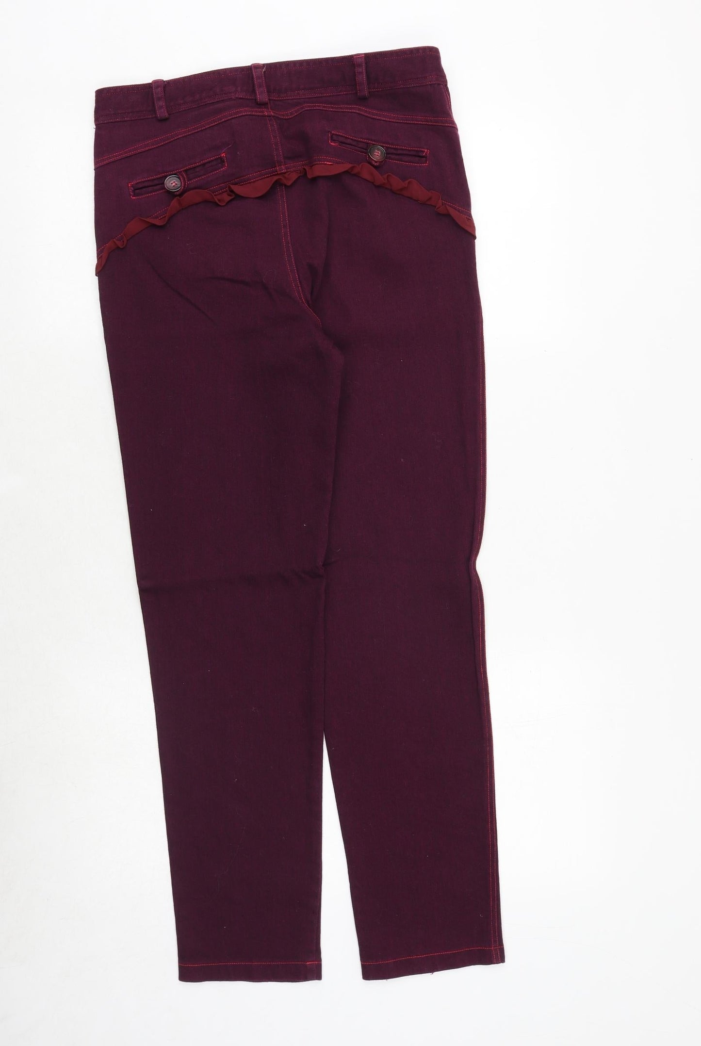 Borne Womens Purple Cotton Tapered Jeans Size 32 in Regular Zip