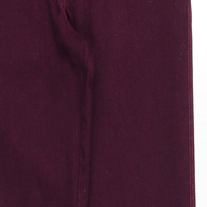 Borne Womens Purple Cotton Tapered Jeans Size 32 in Regular Zip
