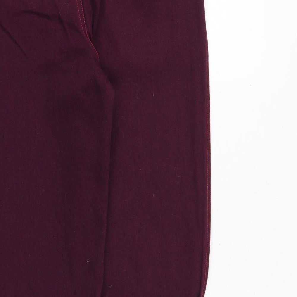Borne Womens Purple Cotton Tapered Jeans Size 32 in Regular Zip