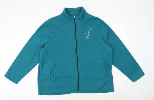 Anna De Lancay Womens Green Jacket Size XL Zip