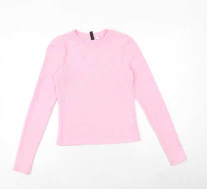 Womens UK Size S H&M Pink Pullover Jumper