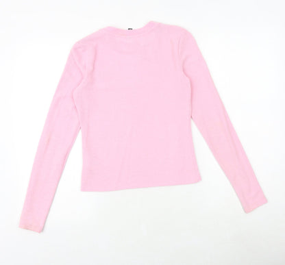Womens UK Size S H&M Pink Pullover Jumper