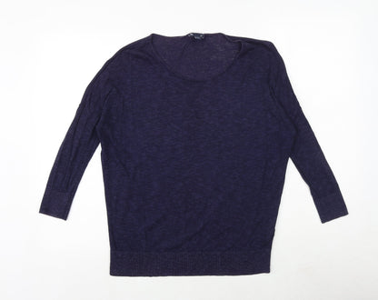 Gap Womens Purple Round Neck Cotton Pullover Jumper Size S