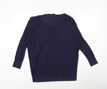 Gap Womens Purple Round Neck Cotton Pullover Jumper Size S