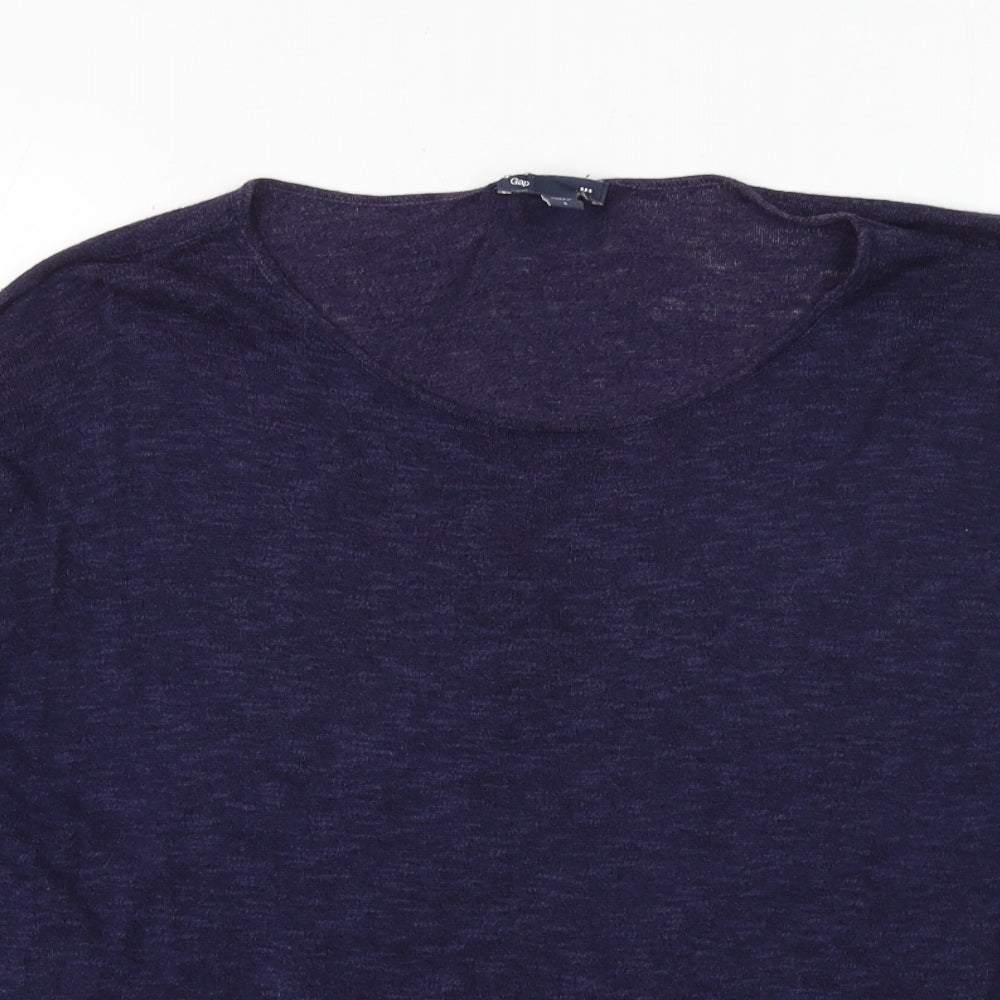 Gap Womens Purple Round Neck Cotton Pullover Jumper Size S