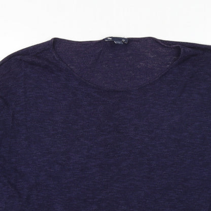 Gap Womens Purple Round Neck Cotton Pullover Jumper Size S