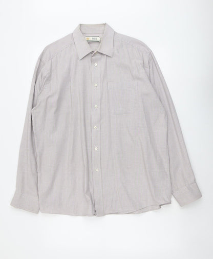 Mens UK Size 16.5 Marks and Spencer Pink  Button-Up Long Sleeve Casual Shirt