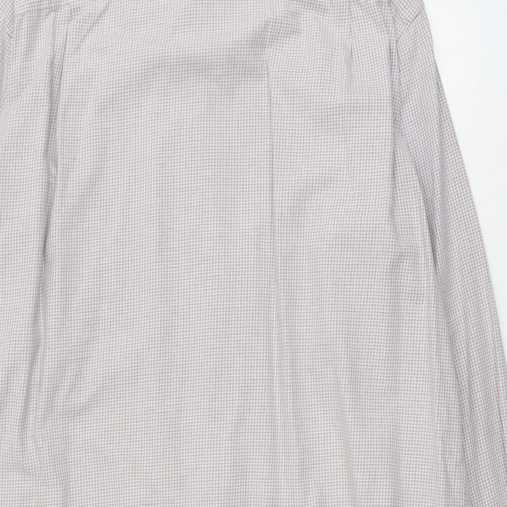 Mens UK Size 16.5 Marks and Spencer Pink  Button-Up Long Sleeve Casual Shirt