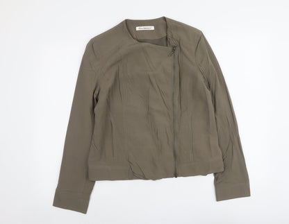 Womens UK Size 12 ANNE WEYBURN Green Biker Coat