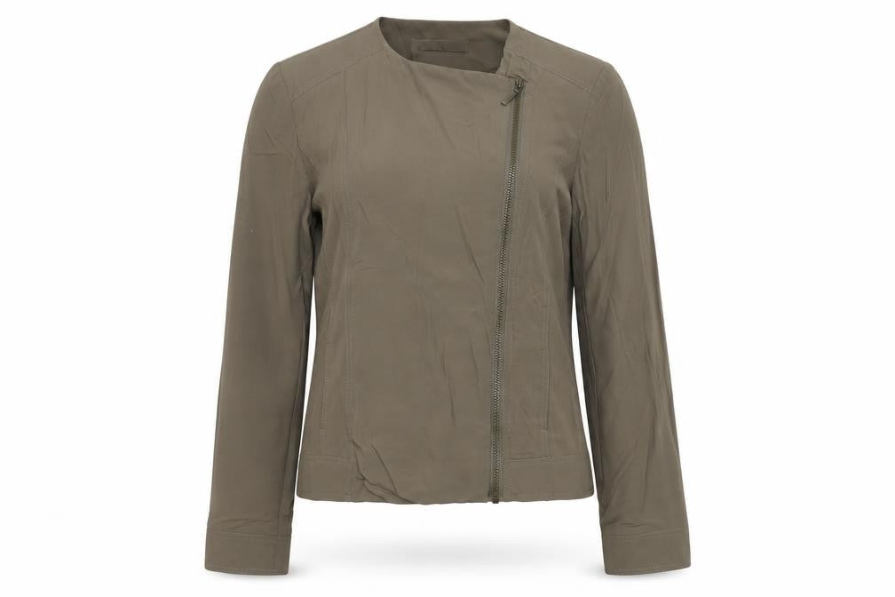 Womens UK Size 12 ANNE WEYBURN Green Biker Coat
