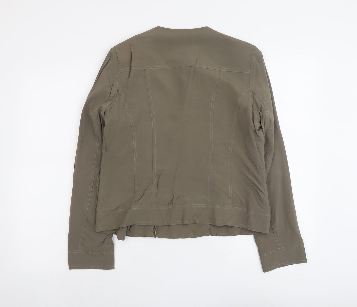 Womens UK Size 12 ANNE WEYBURN Green Biker Coat