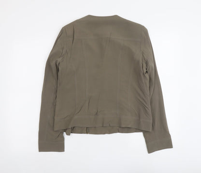 Womens UK Size 12 ANNE WEYBURN Green Biker Coat